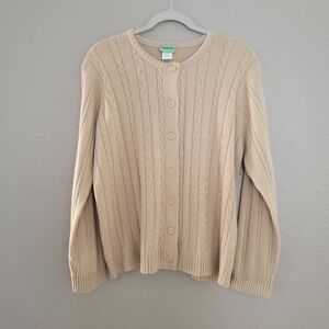 Women's Cream Cable Knit Cardigan